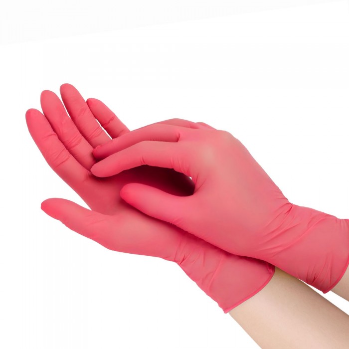 Рукавички нiтриловi оглядовi текстуровані без пудри нестерильні Medicom SafeTouch Advanced маджента,  3,5г розмір M 50 пар (8718007911404)