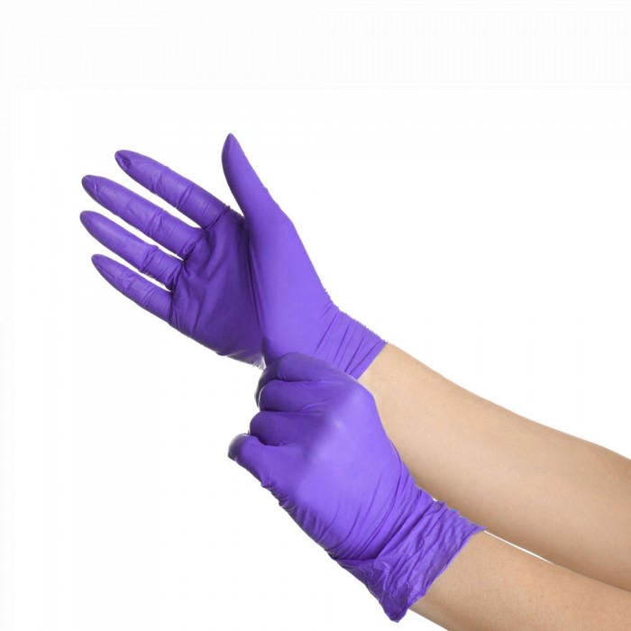 Рукавички нітрилові оглядові текстуровані без пудри нестерильні Medicom SafeTouch Advanced Lavender, розмір S  50 пар (8718007909784)