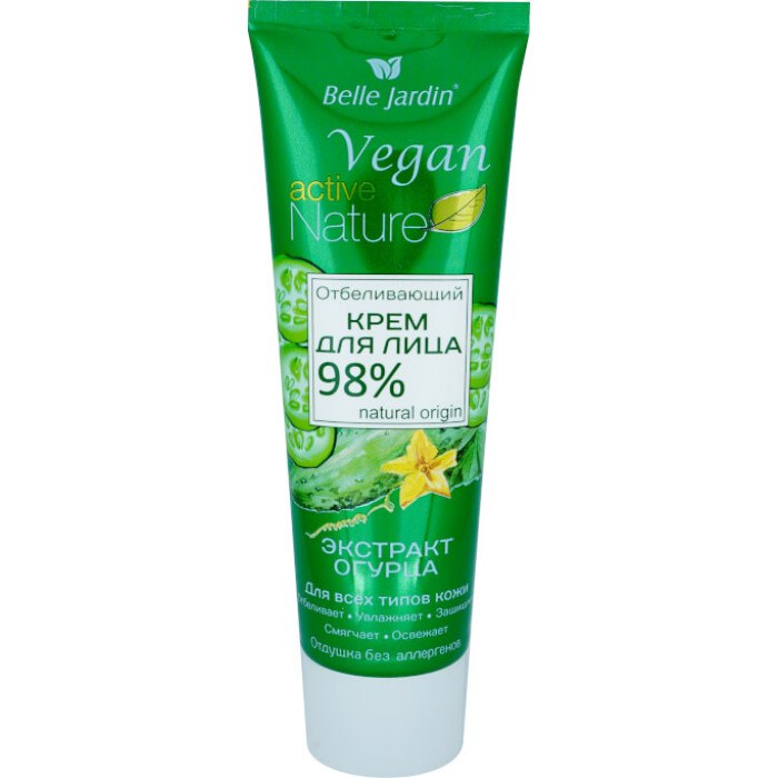 Відбілюючий крем для обличчя з екстрактом огірка, Vegan Active Nature  Belle Jardin (5907582905868)