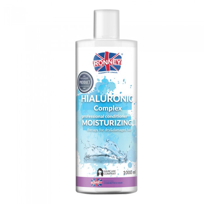 Кондиціонер з гіалуроновою кислотою RONNEY HIALURONIC COMPLEX для сухого та пошкодженного волосся 1000 мл (5060589154988)