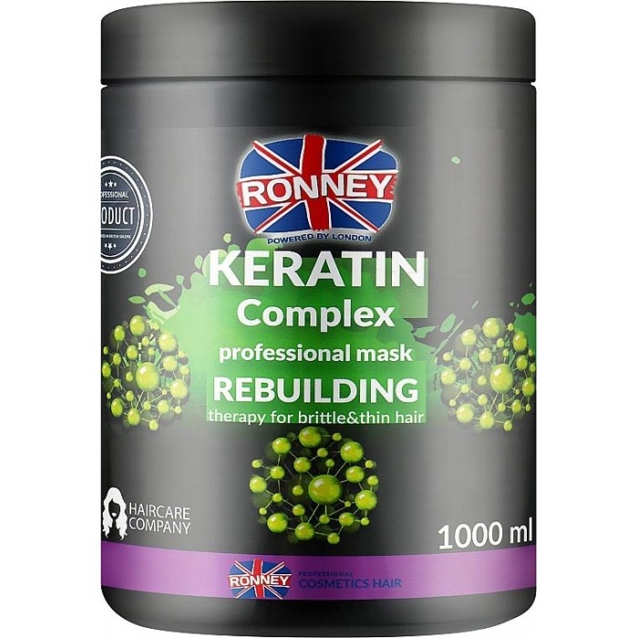 Маска відновлююча з кератином RONNEY KERATIN COMPLEX для тонкого та ламкого волосся 1000 мл (5060589154728)