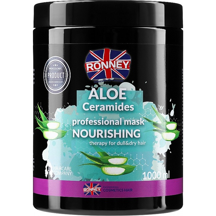 Маска живильна RONNEY ALOE AND CERAMIDES для тьмяного та сухого волосся 1000 мл (5060589155824)