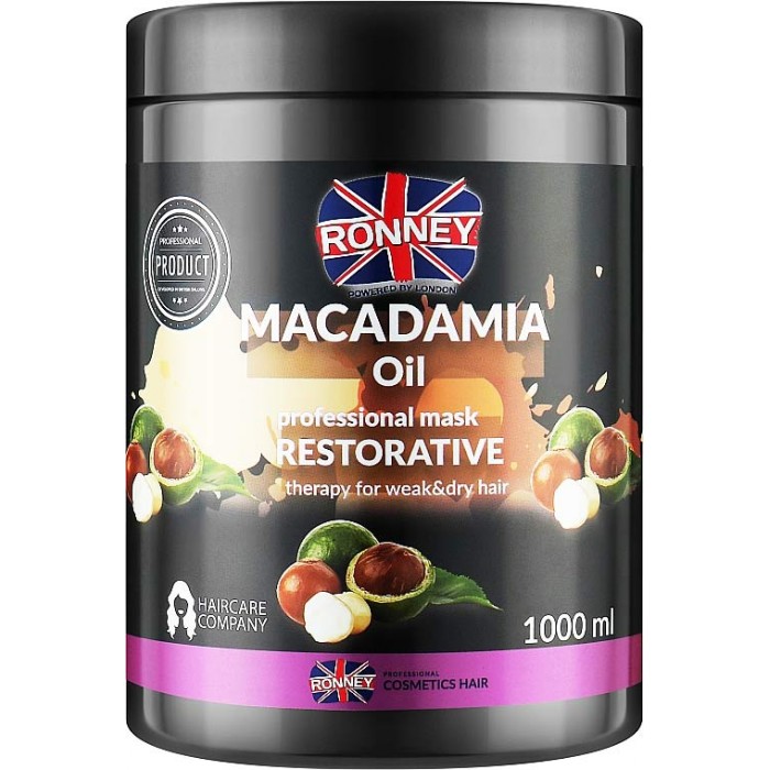 Маска зміцнююча RONNEY MACADAMIA OIL для слабкого та сухого волосся 1000 мл (5060589154766)