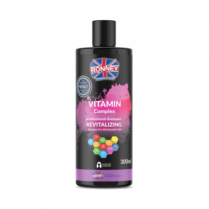 Шампунь з вітамінами RONNEY VITAMIN COMPLEX для тонкого та слабого волосся 300 мл (5060589155640)