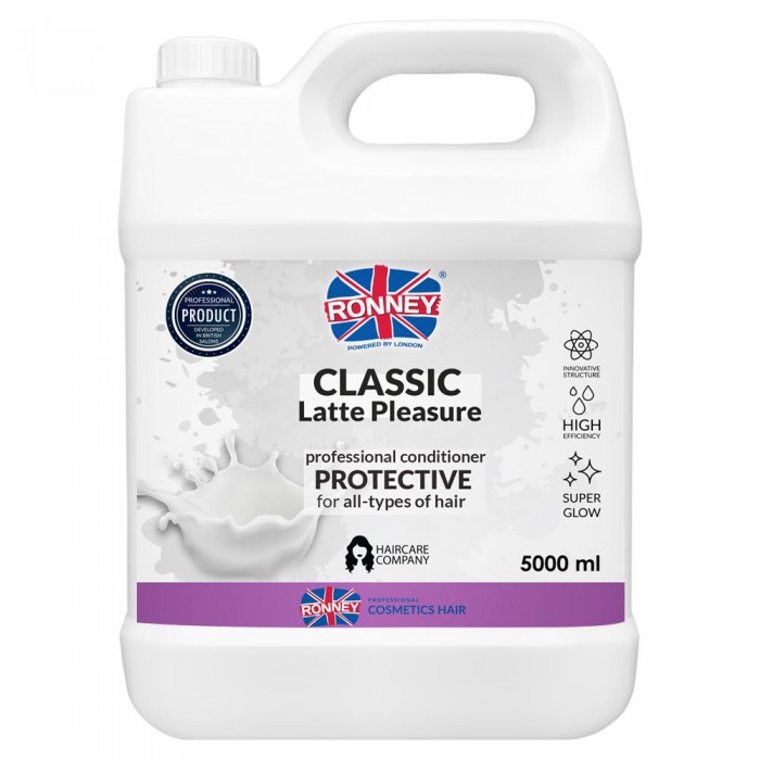 Професійний кондиціонер з протеїнами RONNEY CLASSIC LATTE PLEASURE для всіх типів волосся 5000 мл (5060589155336)