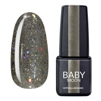 Гель лак Baby Moon Dance Diamond Gel polish №021 сріблясто-оливковий з різнобарвним глітером 6 мл (5908254001741)