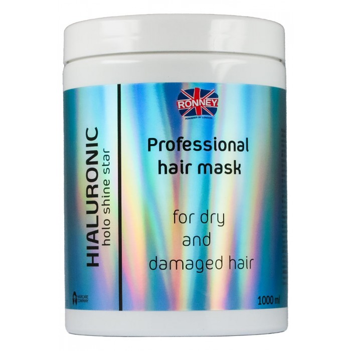 Зволожуюча маска RONNEY HoLo Shine Star Hyaluronic для сухого та пошкодженого волосся 1000 мл (5060589156883)