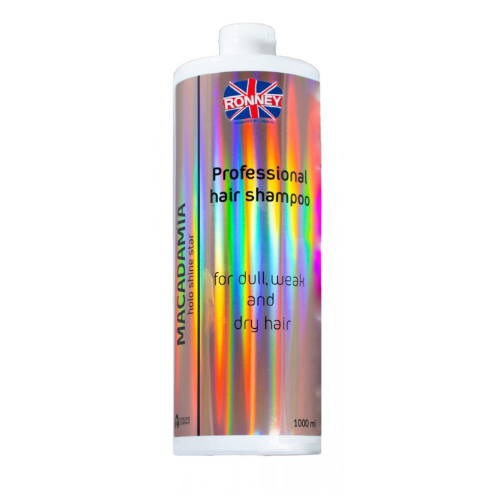 Укріплюючий шампунь RONNEY HoLo Shine Star Macadamia для сухого та ослабленого волосся 1000 мл (5060589156807)