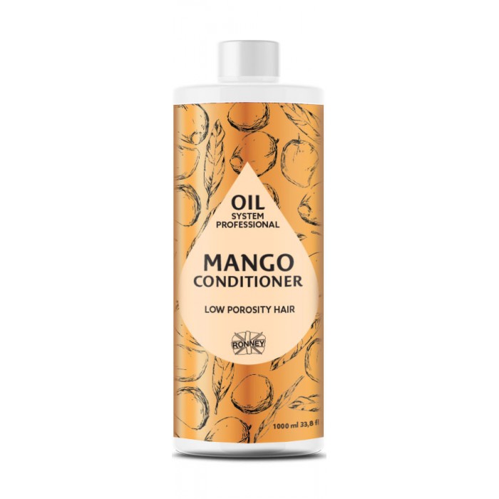 Кондиціонер для волосся з низькою пористістю Ronney Professional Oil System MANGO, 1000 мл (5060589159440)