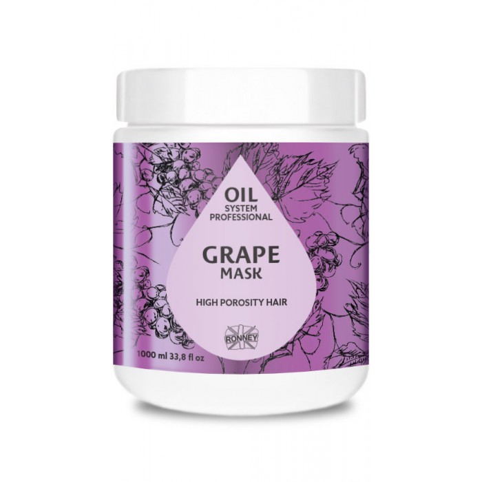 Маска для волосся з високою пористістю Ronney Professional Oil System Виноград, 1000 мл (5060589159495)