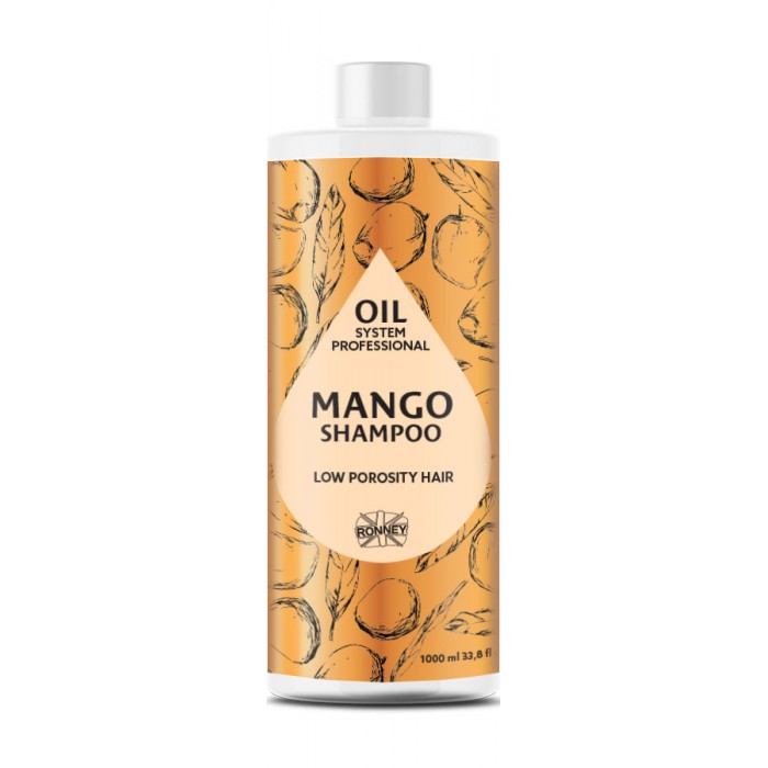 Шампунь для волосся з низькою пористістю Ronney Professional Oil System Mango, 1000 мл (5060589159419)