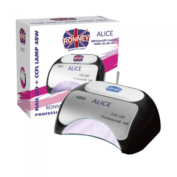 Лампа для манікюру RONNEY ALICE Nail Lamp CCFL + LED 48w (GY-LCL-015D) Black (5060456770983)