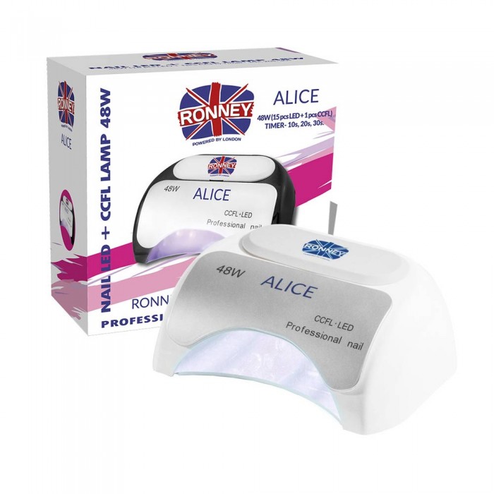 Лампа для манікюру Ronney Alice Nail Lamp CCFL + LED 48w (GY-LCL-015D) White (5060589158450)
