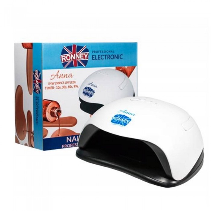 Лампа для манікюру Ronney Anna Nail Lamp UV+ LED 54w, White (5060456779306)