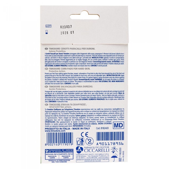 Захисні пластирі від мозолів Dr.Ciccarelli Timodore, 4шт (8002140119019)