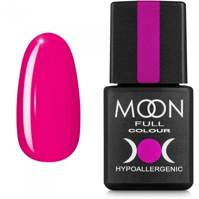 Гель-лак MOON FULL color Gel polish №122 яскраво-рожевий з малиновим відливом 8 мл (5908254187032)