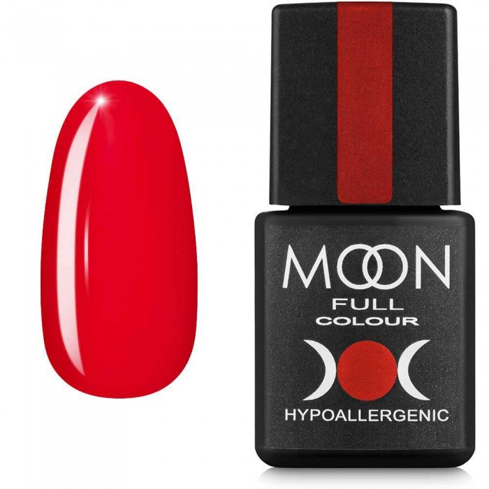 Гель-лак MOON FULL color Gel polish №128 карміновий червоний 8 мл (5908254187094)