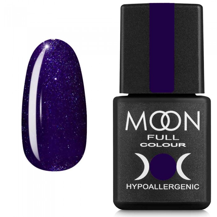 Гель-лак MOON FULL color Gel polish №318 фіолетовий з сріблястим шиммером 8 мл (5908254188787)