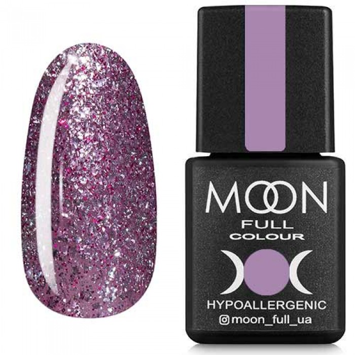 Гель-лак Moon Full Diamond №04 бузково-сріблястий глітер (5908254188244)