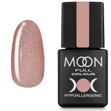 Гель-лак MOON FULL color Gel polish №307 напівпрозорий персиковий з різнобарвним шиммером 8 мл (5908254188671)
