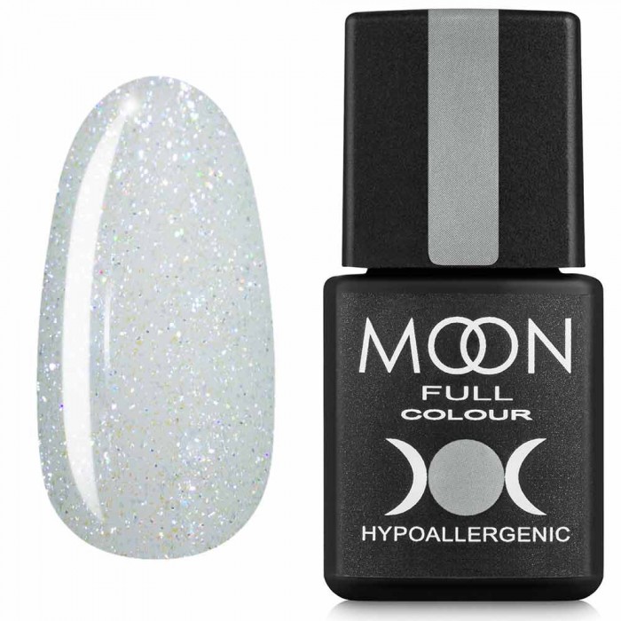 Гель-лак MOON FULL Opal color Gel polish №508 напівпрозорий з дрібним різнобарвним шиммером 8 мл (5908254190728)