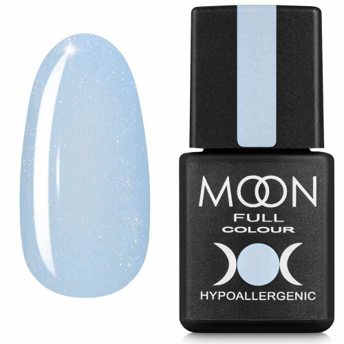 Кольорова база для нігтів Moon Barbie color Rubber base №02 ніжно-блакитний з дрібним шиммером 8 мл (5908254190964)