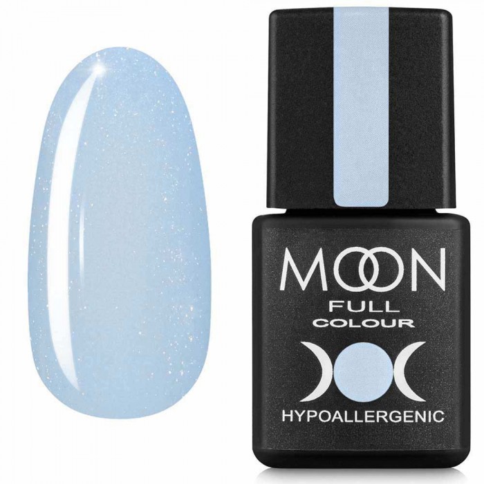 Кольорова база для нігтів Moon Barbie color Rubber base №02 ніжно-блакитний з дрібним шиммером 8 мл (5908254190964)