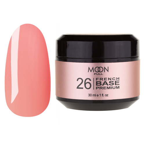 База для нігтів Moon Full Base French Premium №26 рожевий темний 30 мл (5908254002151)