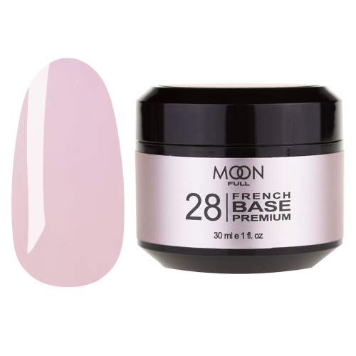 База для нігтів Moon Full Base French Premium №28 ніжно-бузковий 30 мл (5908254002175)