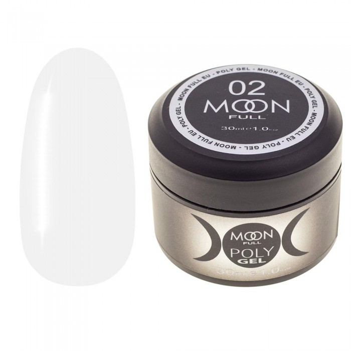 Полігель для нарощування нігтів Moon Full Poly Gel № 02 Молочно-білий 30 мл (5905123014697)