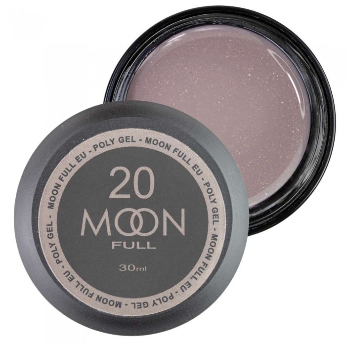Полігель для нарощування нігтів Moon Full Poly Gel № 20 Природній Бежевий з шимером 30 мл (5905123015878)