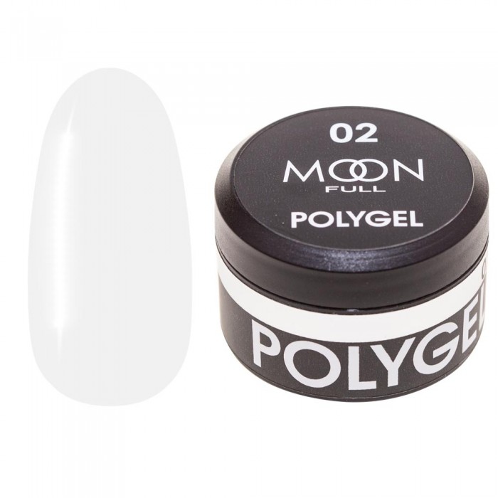 Полігель для нарощування нігтів Moon Full Poly Gel №02 Молочно-білий 15 мл (5905123016363)