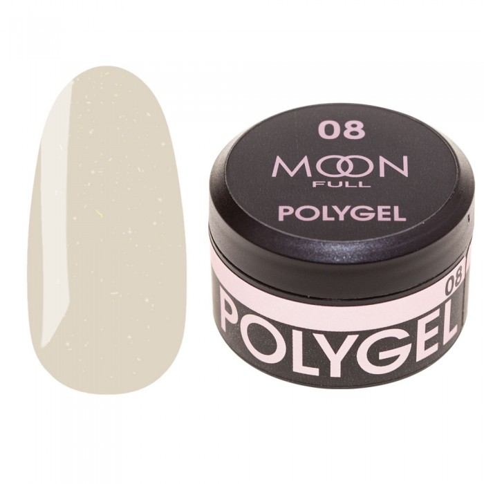 Полігель для нарощування нігтів Moon Full Poly Gel №08 Нюдовий з шимером 15 мл (5905123016424)