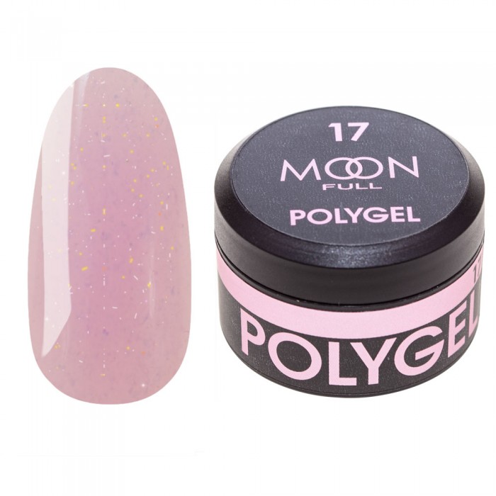 Полігель для нарощування нігтів Moon Full Poly Gel №17 Лілово-білий с шимером 15 мл (5905123016516)