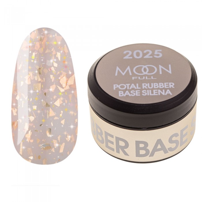 База для гель лаку Moon Full Silena №2025 натуральна з золотою поталлю 15 мл (5905123016721)