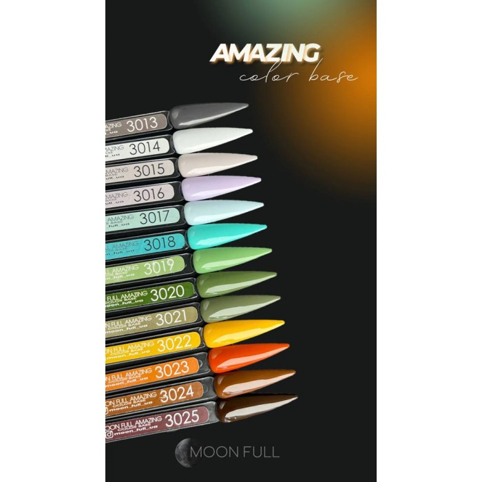 Кольорова база для нігтів MOON FULL Amazing Color Base № 3017, 12 мл (5905123017377)