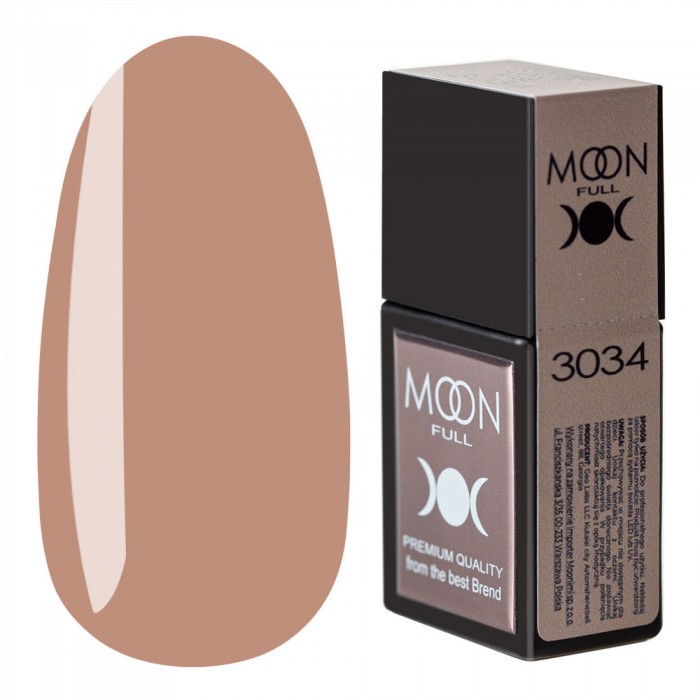 Кольорова база для нігтів MOON FULL Amazing Color Base № 3034 рожево-коричневий світлий, 12ml (5905123017544)
