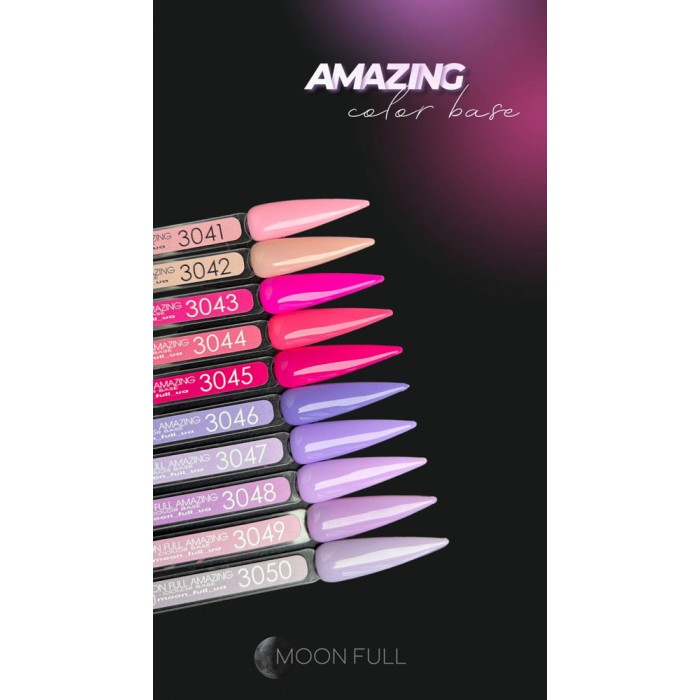 Кольорова база для нігтів MOON FULL Amazing Color Base №3041, 12 мл (5905123017612)