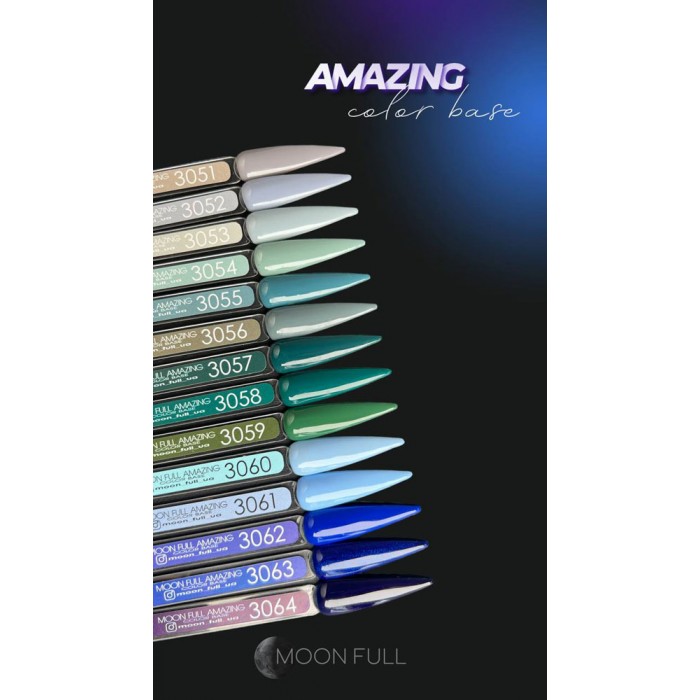 Кольорова база для нігтів MOON FULL Amazing Color Base № 3060, 12 мл (5905123017803)