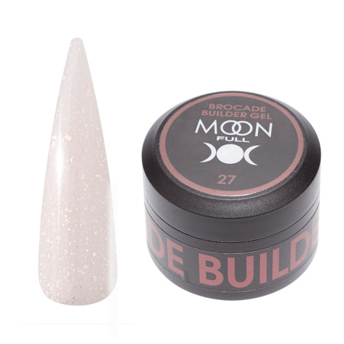 Гель для нарощування нігтів Moon Full Brocade Builder Gel з поталлю №27, 30 мл (5905123023095)