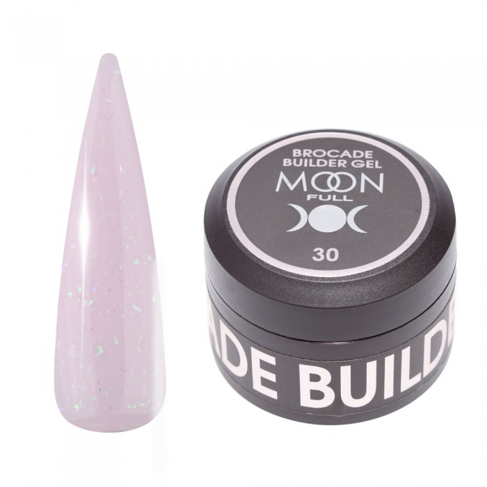 Гель для нарощування нігтів Moon Full Brocade Builder Gel з поталлю №30, 30 мл (5905123023125)