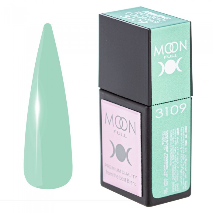 Кольорова база для нігтів Moon Full Amazing Tutti Frutti № 3109 пастельно-зелена, 12 мл (5905123023514)