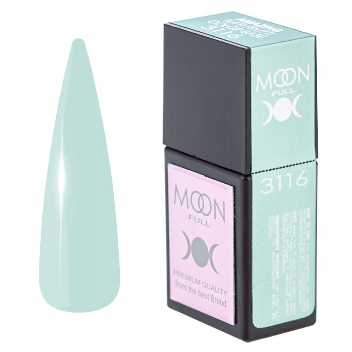 Кольорова база для нігтів Moon Full Amazing Tutti Frutti № 3116 ніжно-м'ятна, 12 мл (5905123023583)