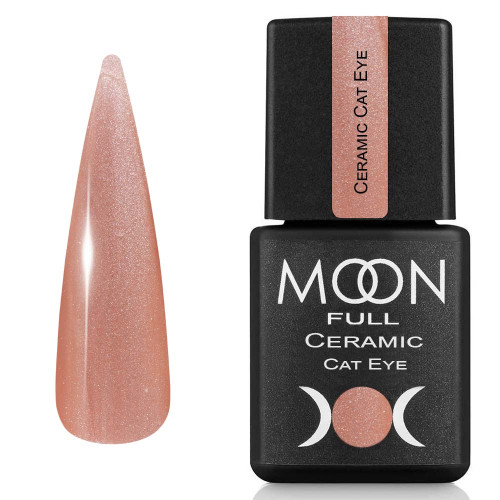 Гель лак Moon Full Ceramic Cat Eye gel №SC537 Персиковий сатин, 8 мл (5905123023439)