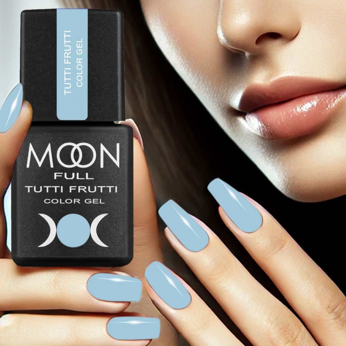 Гель лак Moon Full Tutti Frutti Color Gel №928 небесно-блакитний, 8 мл (5905123023866)