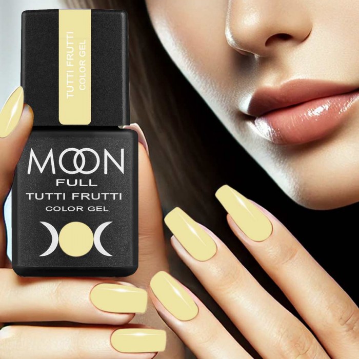 Гель лак Moon Full Tutti Frutti Color Gel №933 блідо-жовтий, 8 мл (5905123023910)