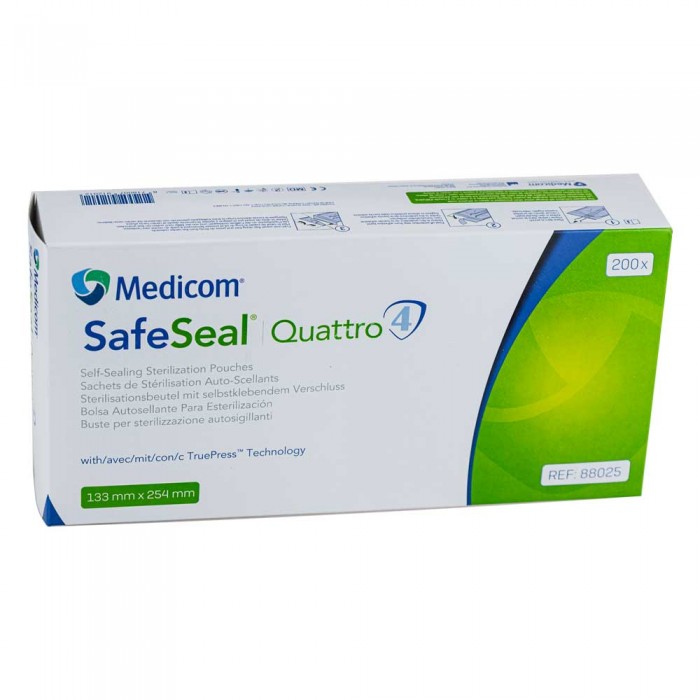Самоклеючі пакети для стерилізації Medicom Safe Seal Quattro (133 мм х 254 мм) 200 шт (8718007912012)