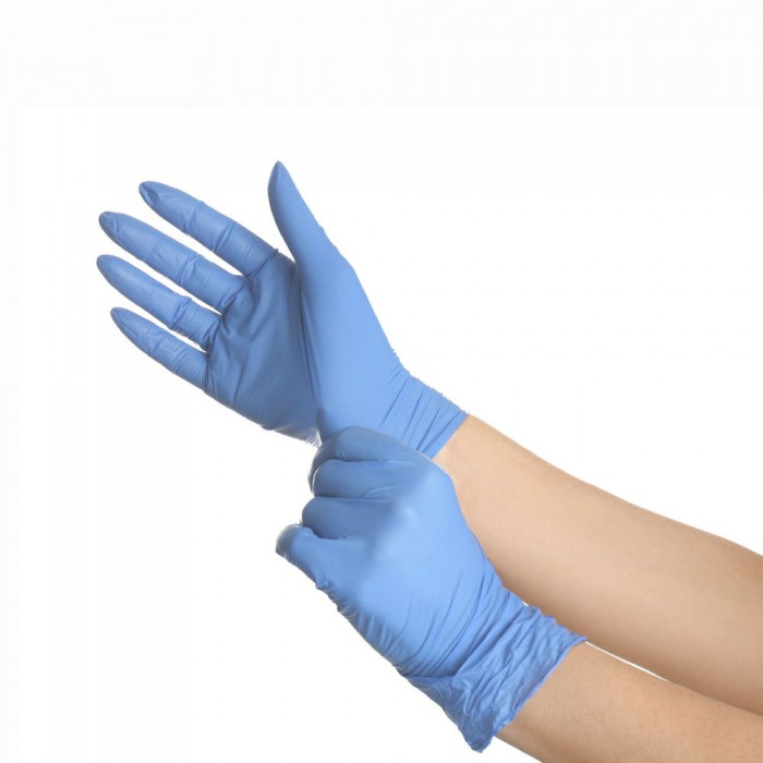 Рукавички нітрилові Medicom SafeTouch Vitals Slim Blue 1175P2-B, 3 г 50 пар (сині, розмір S) (8720249903895)