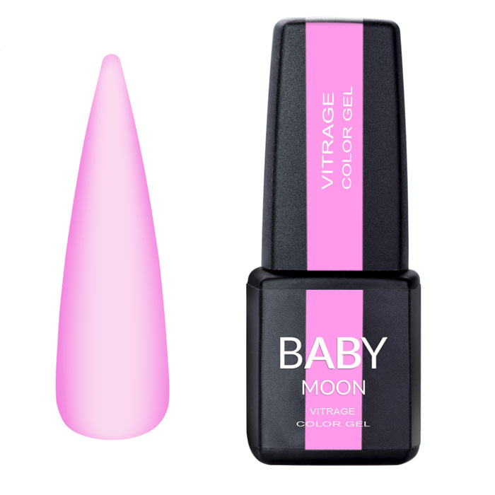Гель лак Baby Moon Vitrage Collor Gel №01 пастельно-рожевий, 6 мл (5905123024344)