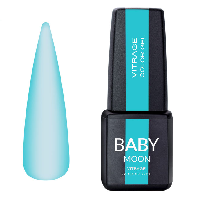 Гель лак Baby Moon Vitrage Collor Gel №04 бірюзовий, 6 мл (5905123024375)
